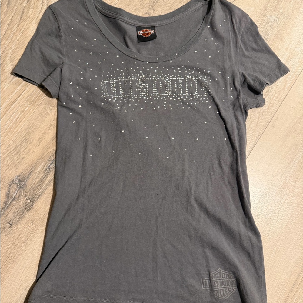Harley-Davidson‎ Gray Studded Women's Tee